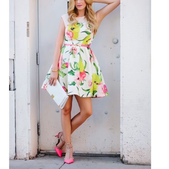 Ted Baker London Iberis Floral Fit & Flare Dress - Picture 8 of 16